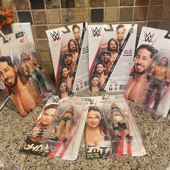 WWE Action Figures set of 6 NIB AJ Styles Bobby Lashley ALI Ronda Sarah - Picture 14 of 14
